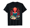 Octopus Reading Books Tea Coffee T-Shirt - Custom Art Print Unisex - T-Shirt, Sweatshirt, Hoodie