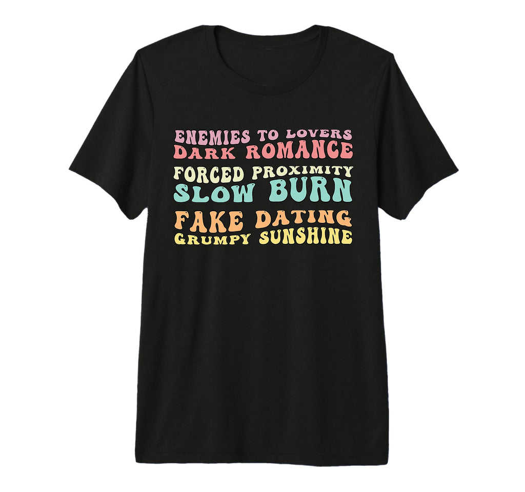 Bookish Romance Tropes Book Club T-Shirt - Fun Novelty Design Unisex - T-Shirt, Sweatshirt, Hoodie