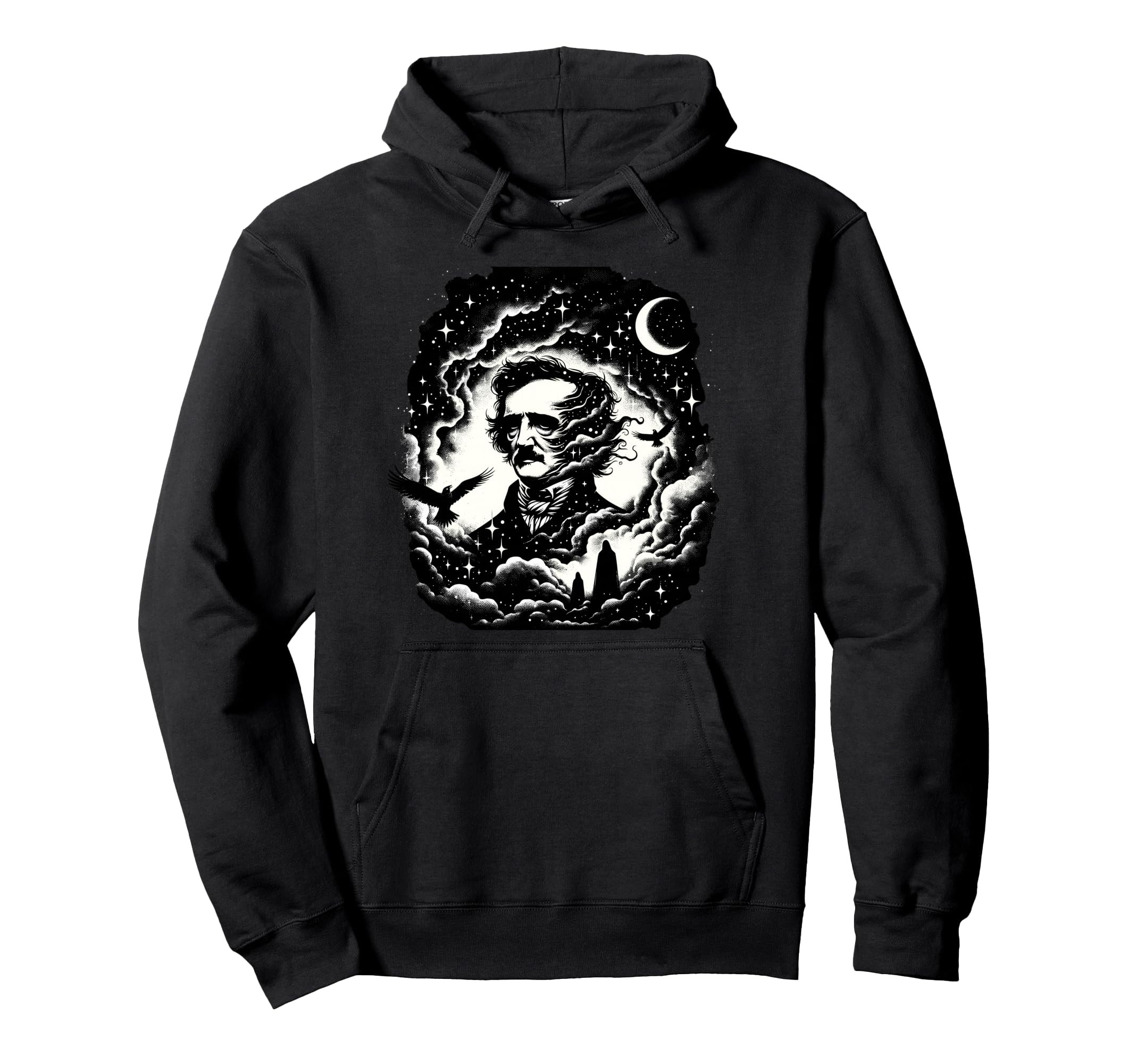 Edgar Allan Poe Raven Gothic Literature Hoodie - Fun Novelty Design Unisex - T-Shirt, Sweatshirt, Hoodie