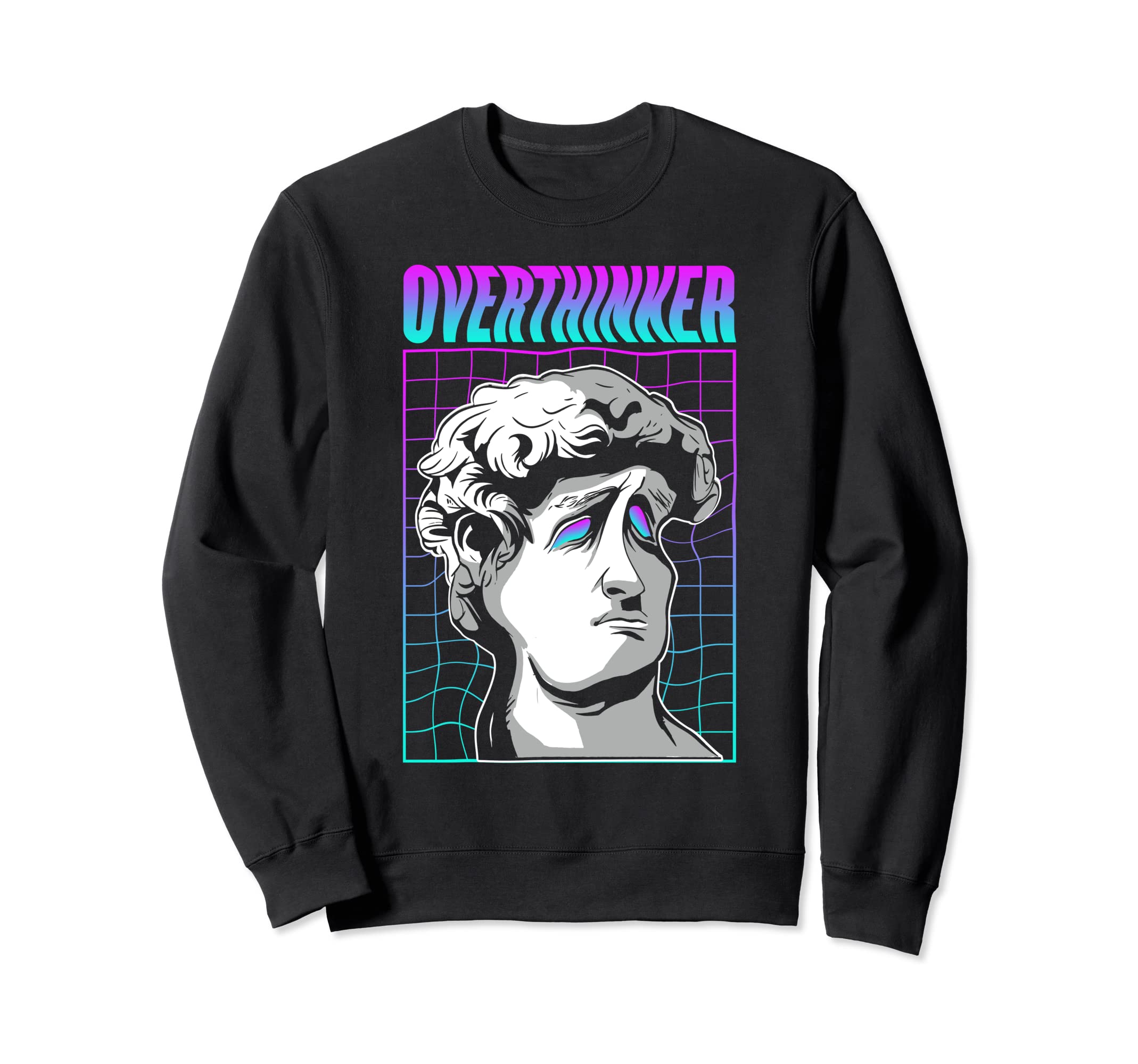 Overthinker Greek Statue Vaporwave Sweatshirt - Minimalist Print Men Women - T-Shirt, Sweatshirt, Hoodie