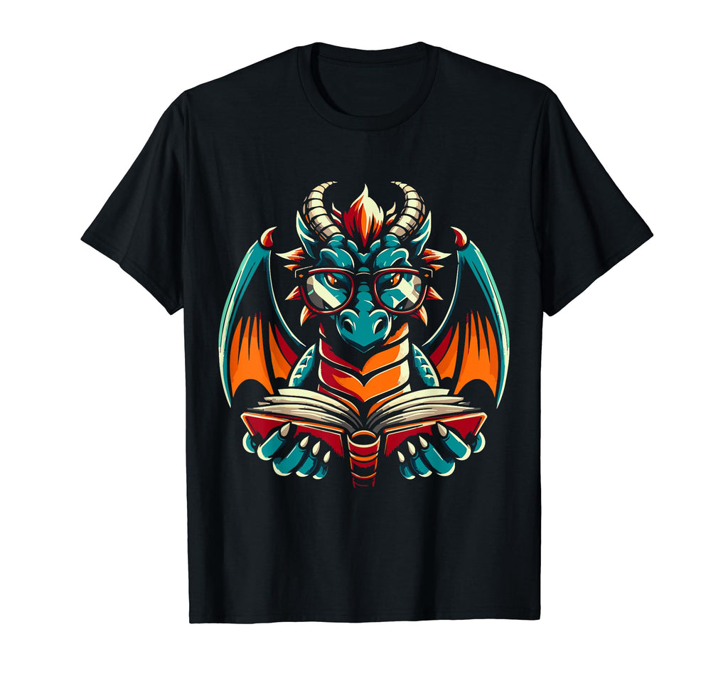 Dragon Reading Book Dragon Enthusiast T-Shirt - Unique Graphic Men Women - T-Shirt, Sweatshirt, Hoodie