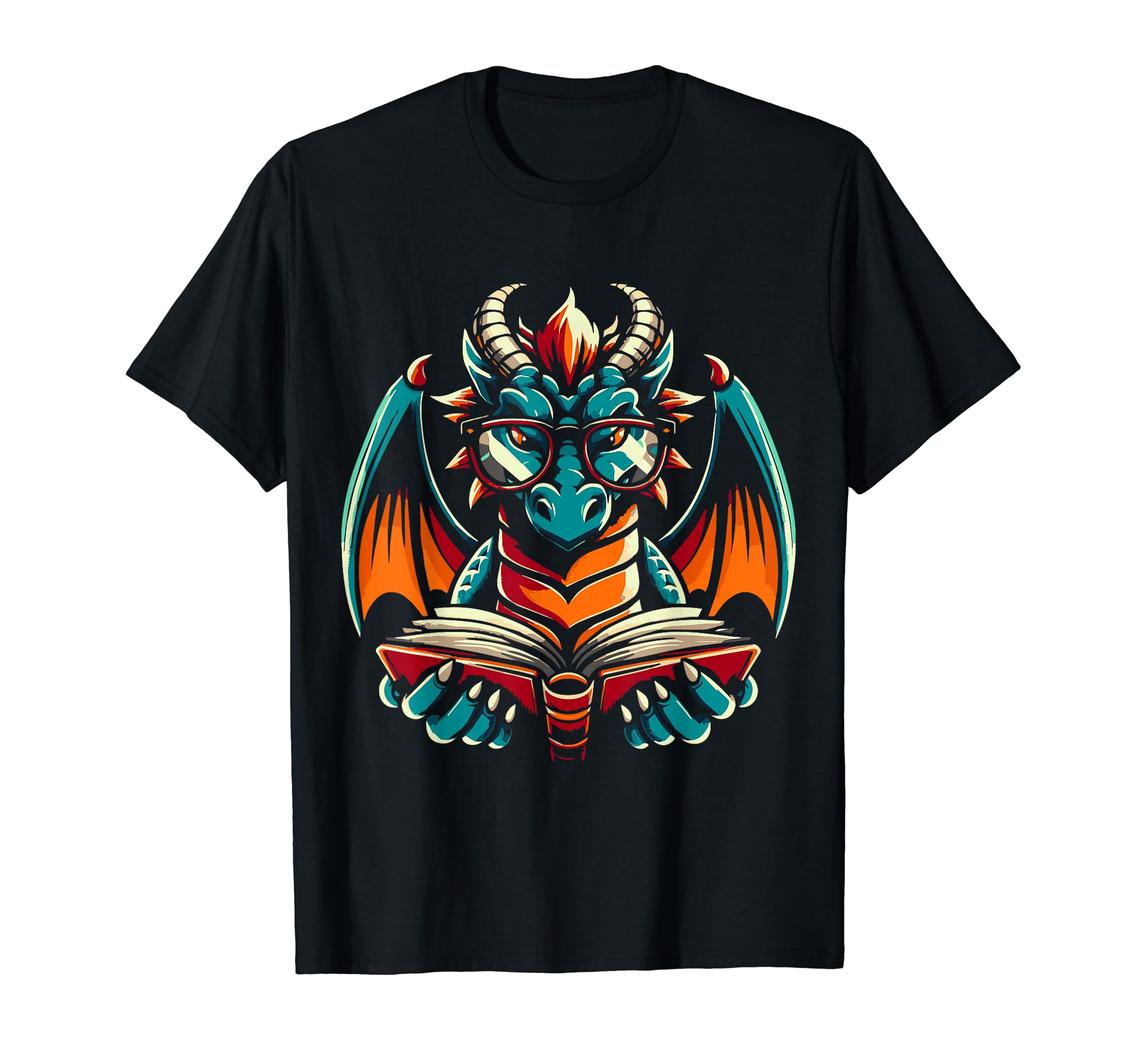 Dragon Reading Book Dragon Enthusiast T-Shirt - Unique Graphic Men Women - T-Shirt, Sweatshirt, Hoodie