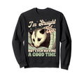 Anxiety Opossum Im Straight Up Not Sweatshirt - Novelty Apparel for Adults - T-Shirt, Sweatshirt, Hoodie