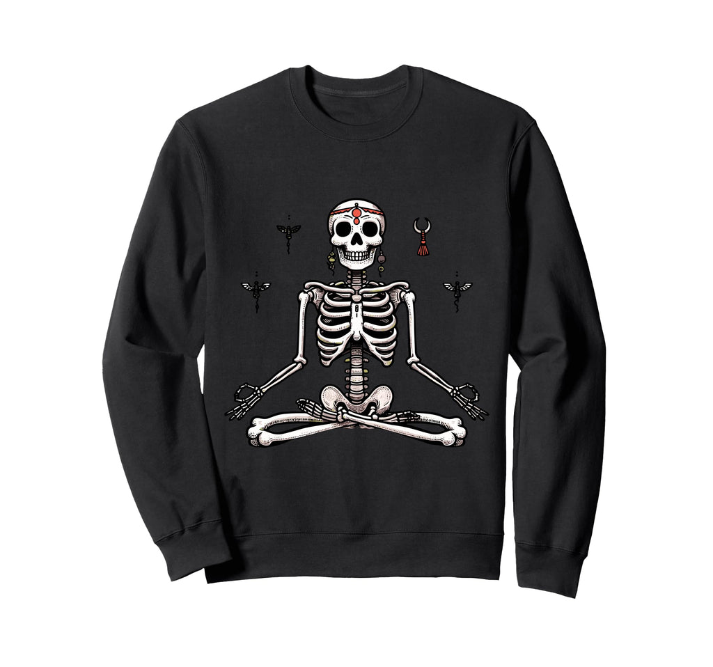 Meditation Skeleton Yoga Pose Sweatshirt - Novelty Apparel for Adults - T-Shirt, Sweatshirt, Hoodie