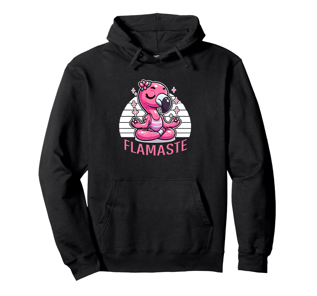 Flamaste Funny Flamingo Yoga Meditation Hoodie - Minimalist Print Unisex - T-Shirt, Sweatshirt, Hoodie