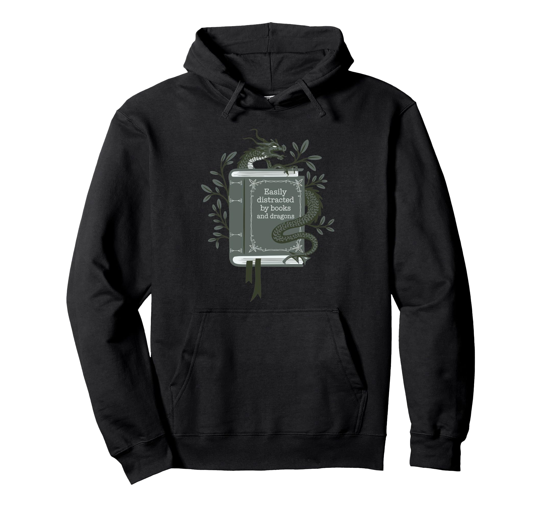 Easily Distracted Dragons And Books Hoodie - Graphic Print Men Women - T-Shirt, Sweatshirt, Hoodie