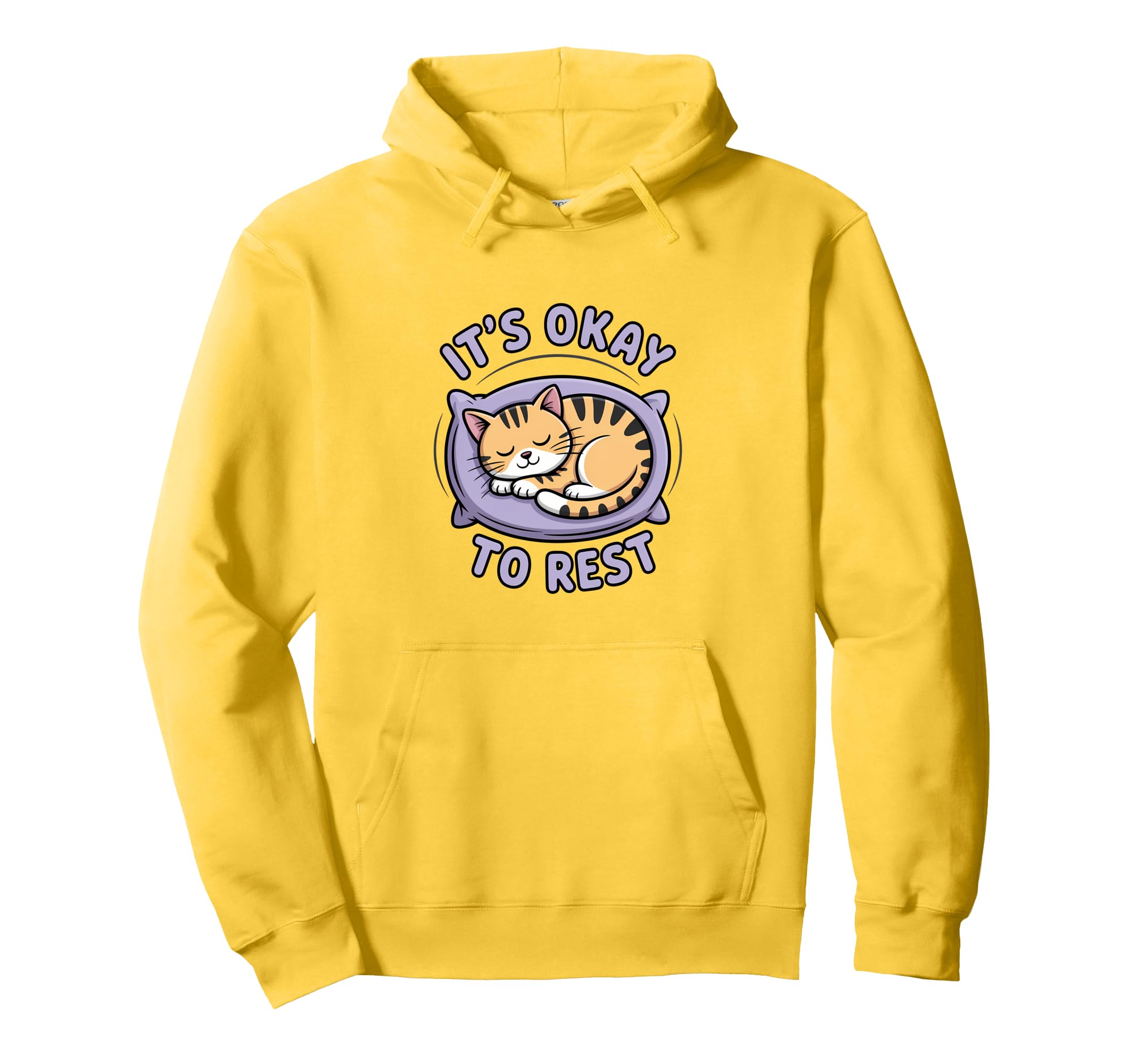 Self Care Motivational Rest Cat Hoodie - Aesthetic Graphic for Adults - T-Shirt, Sweatshirt, Hoodie