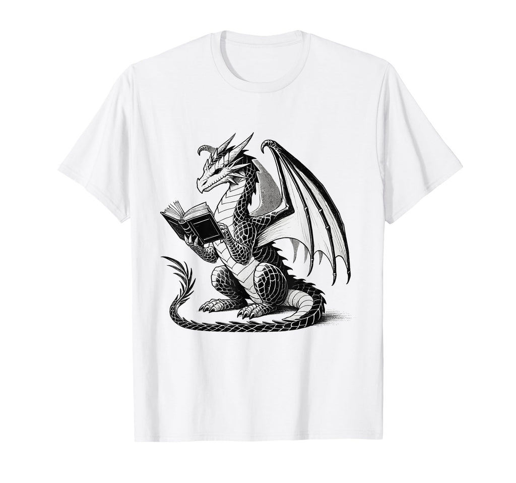 Dragon Reading Book Bookworm Books Dragon T-Shirt - Unique Graphic Unisex - T-Shirt, Sweatshirt, Hoodie