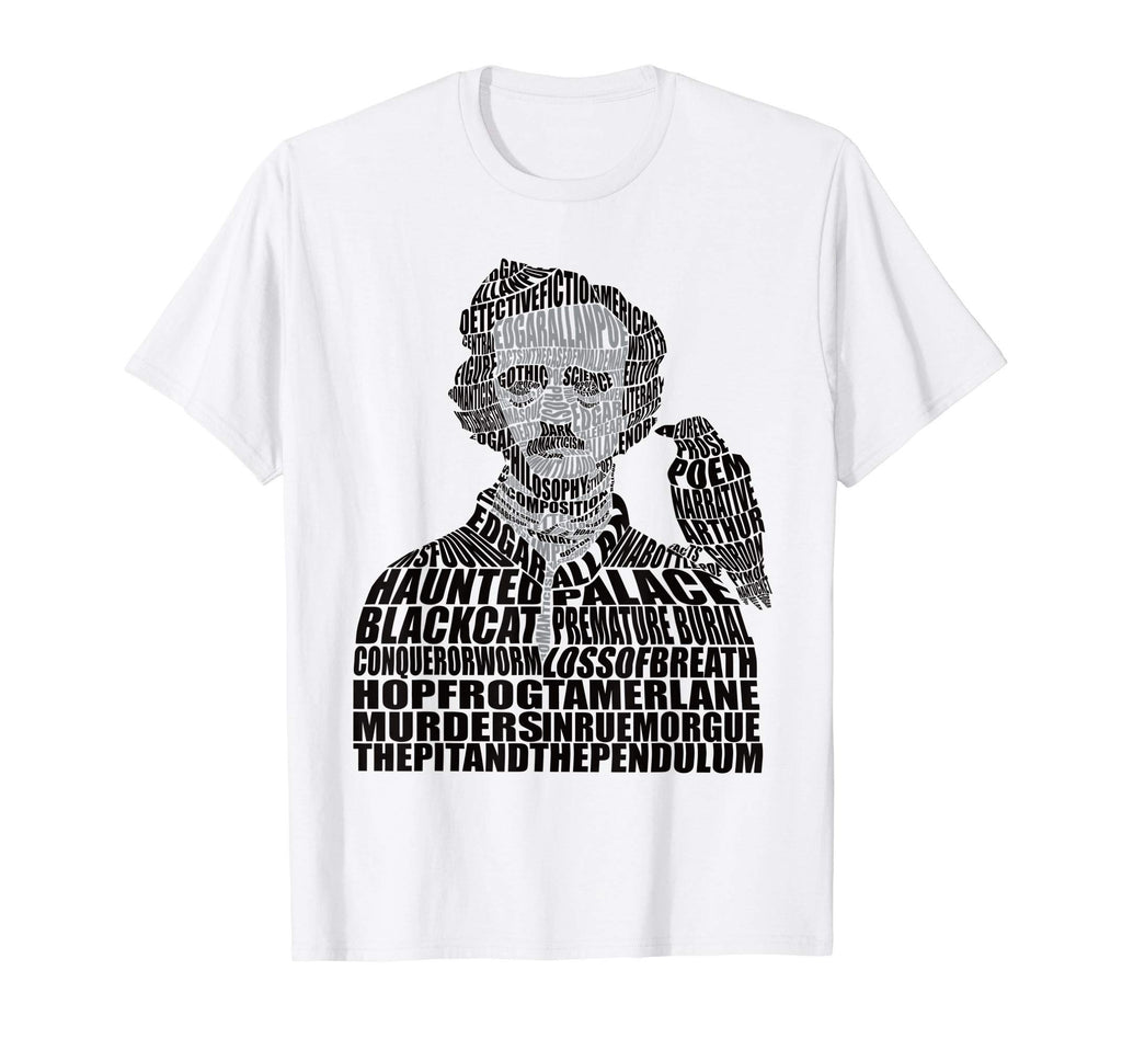 Calligram Edgar Allan Poe Poem Lover T-Shirt - Novelty Apparel for Adults - T-Shirt, Sweatshirt, Hoodie