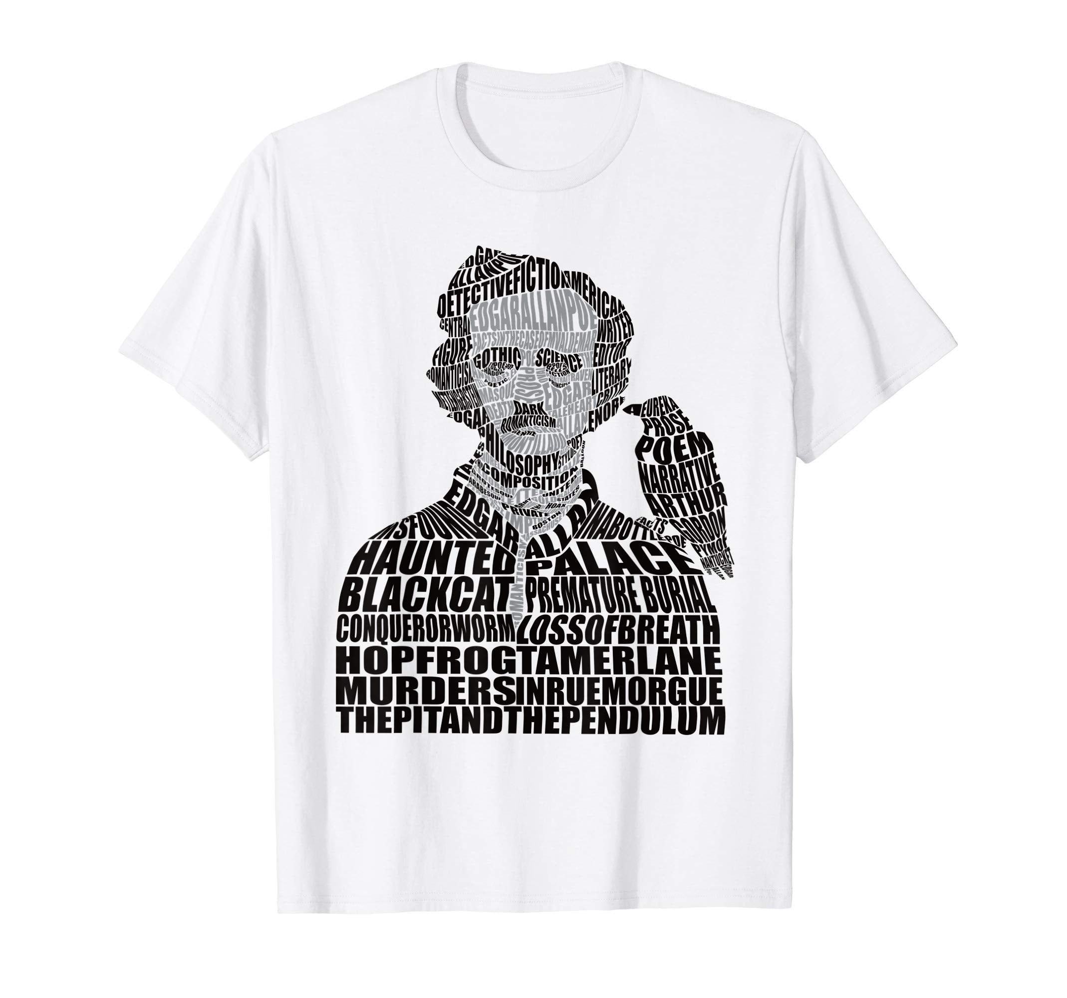 Calligram Edgar Allan Poe Poem Lover T-Shirt - Novelty Apparel for Adults - T-Shirt, Sweatshirt, Hoodie