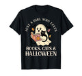 Just Who Loves Books Cats Halloween T-Shirt - Graphic Print Unisex - T-Shirt, Sweatshirt, Hoodie