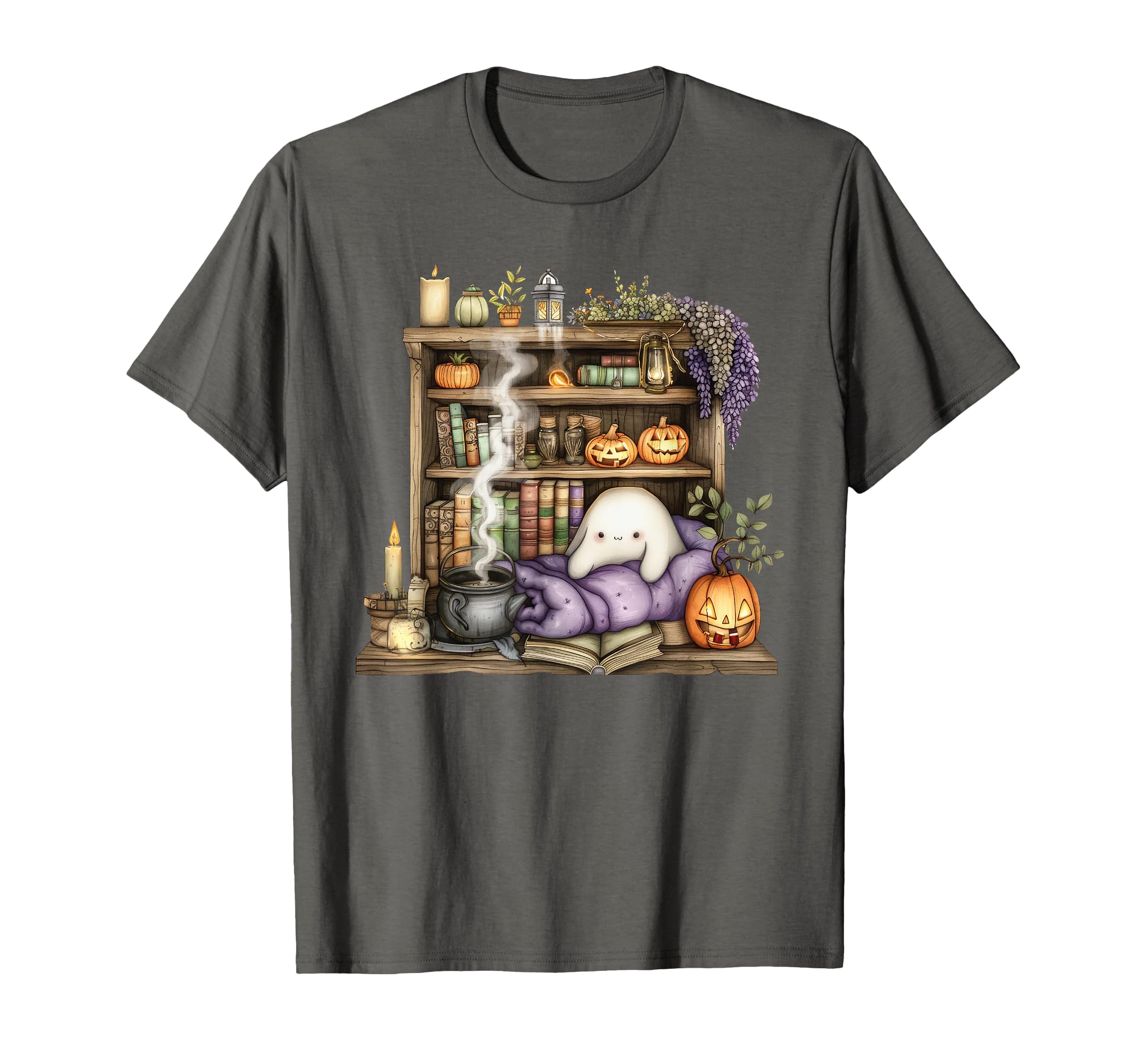 Halloween Bookshelf T-Shirt - Novelty Apparel Men Women - T-Shirt, Sweatshirt, Hoodie
