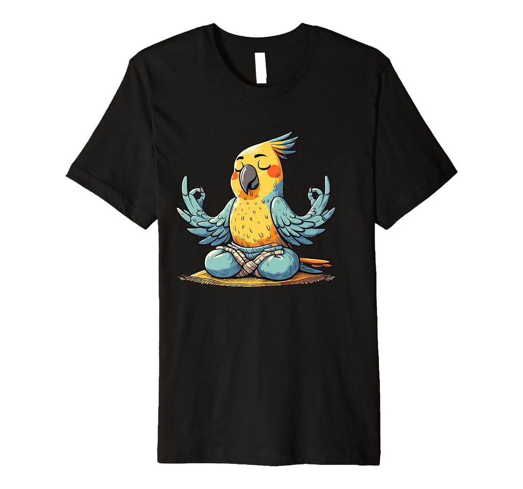 Meditation Parrot Yoga Pose Relaxing T-Shirt - Minimalist Print Men Women - T-Shirt, Sweatshirt, Hoodie