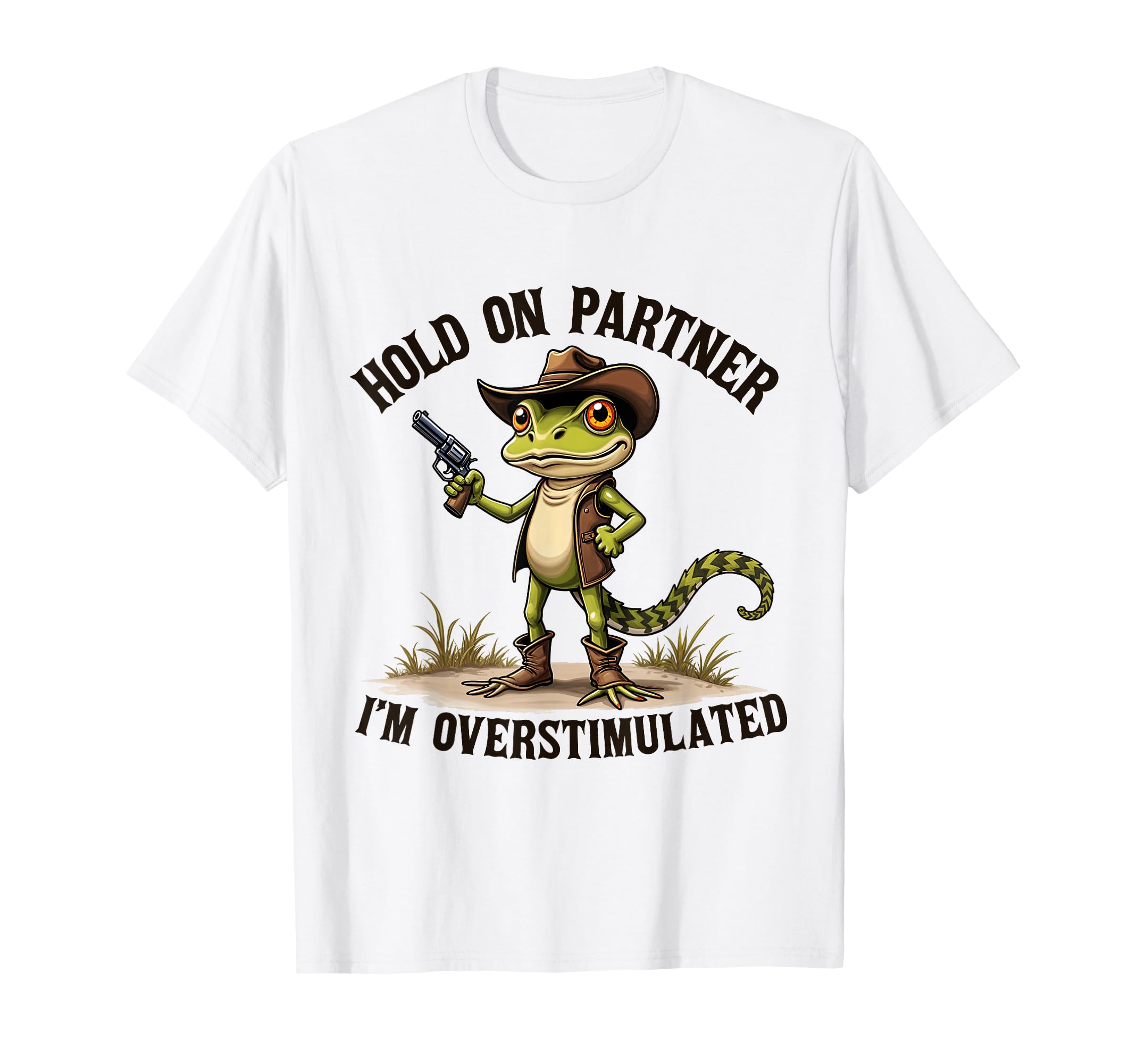 Hold Partner Im Overstimulated T-Shirt - Aesthetic Graphic for Adults - T-Shirt, Sweatshirt, Hoodie