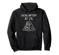 Social Battery Low Funny Introvert Book Hoodie - Graphic Print Men Women - T-Shirt, Sweatshirt, Hoodie