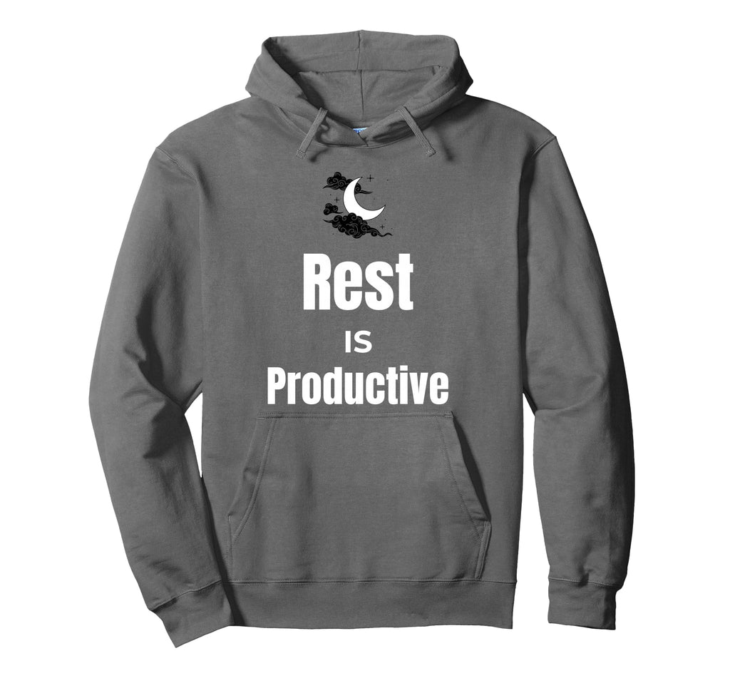 Rest Is Productive Self Care Hoodie - Minimalist Print Men Women - T-Shirt, Sweatshirt, Hoodie