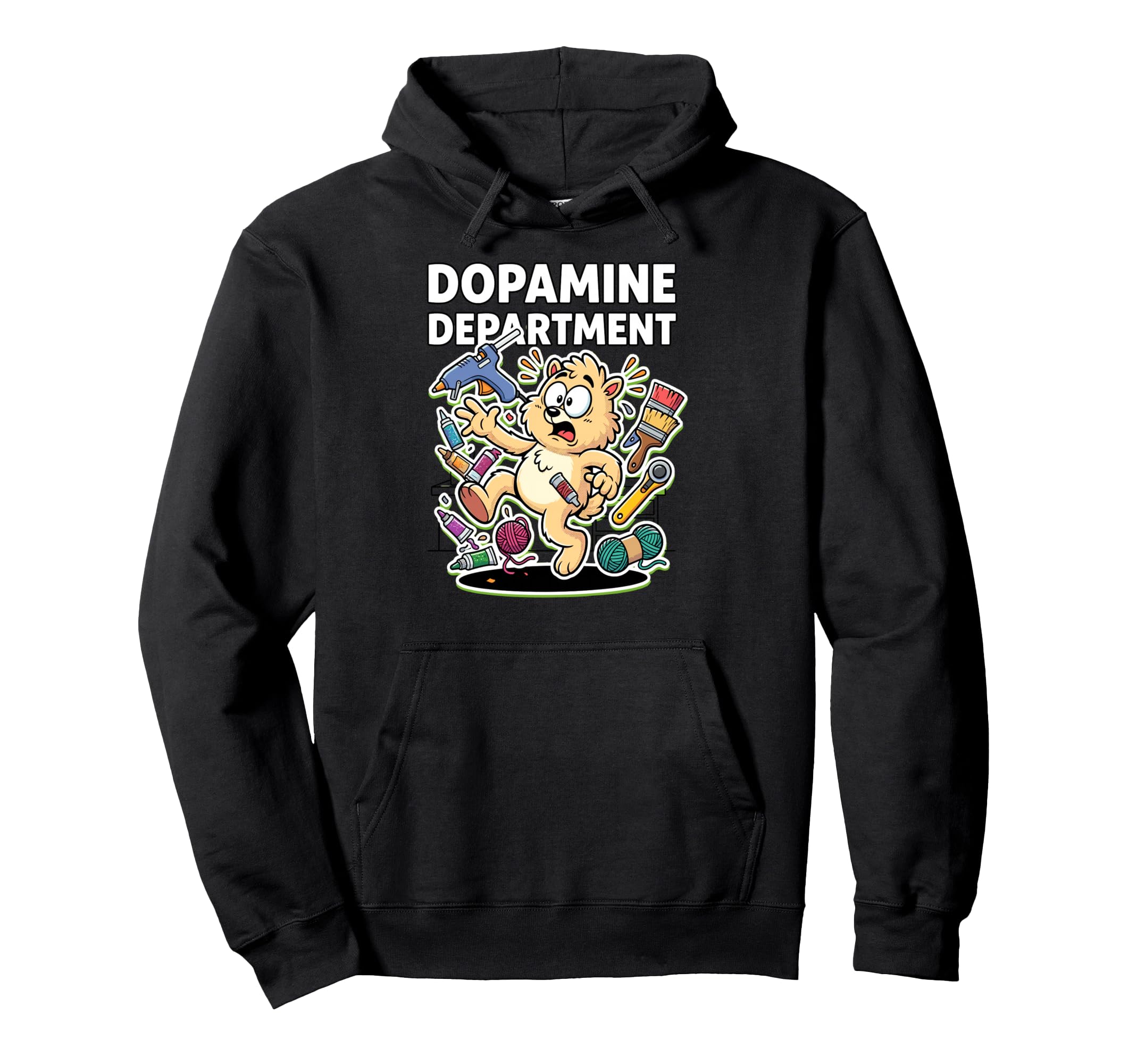 Dopamine Department Bear Crafter Diy Hoodie - Trendy Graphic Men Women - T-Shirt, Sweatshirt, Hoodie