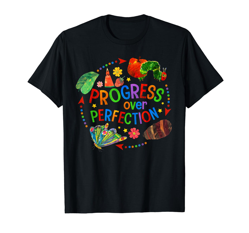 Progress Over Perfection Teacher Back T-Shirt - Trendy Graphic for Adults - T-Shirt, Sweatshirt, Hoodie