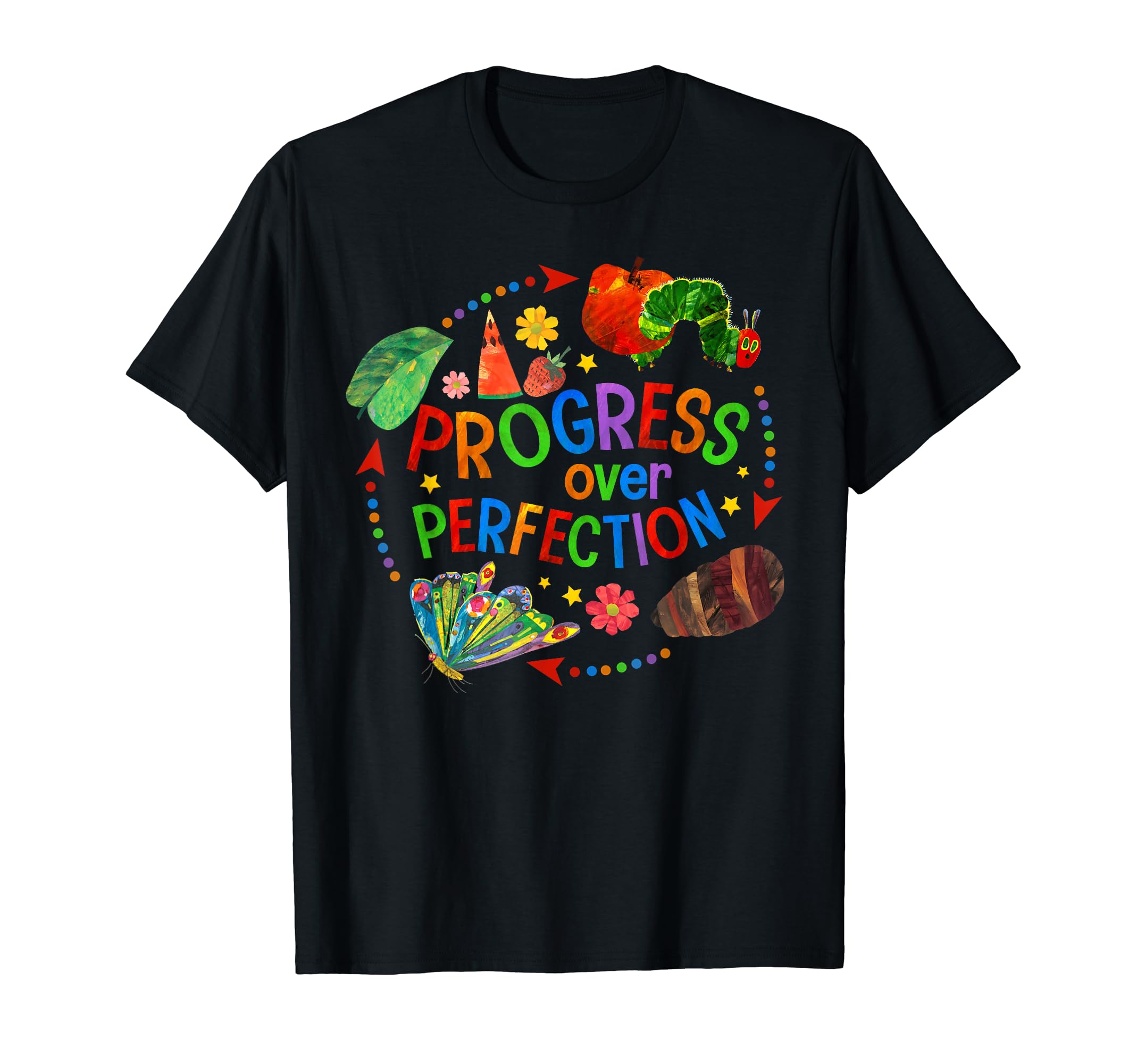 Progress Over Perfection Teacher Back T-Shirt - Trendy Graphic for Adults - T-Shirt, Sweatshirt, Hoodie