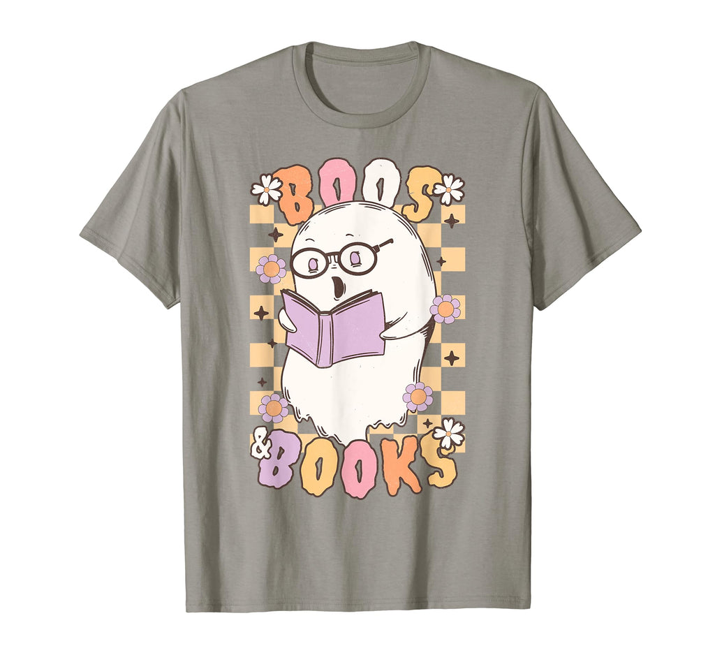 Boos Books Halloween Ghost Reading T-Shirt - Novelty Apparel for Adults - T-Shirt, Sweatshirt, Hoodie