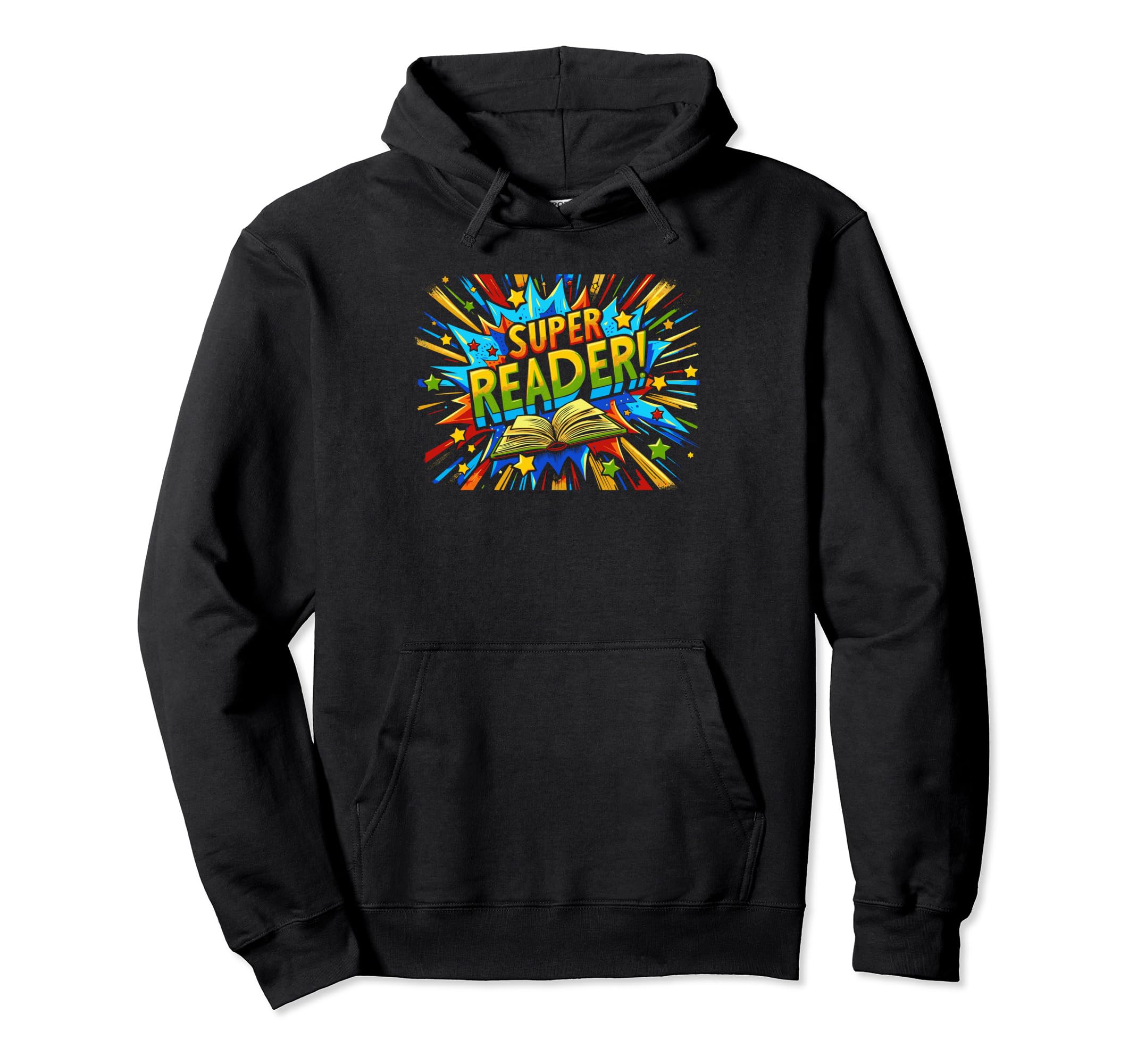 Super Reader Book Reading Books Hoodie - Fun Novelty Design for Adults - T-Shirt, Sweatshirt, Hoodie