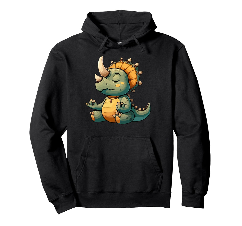 Meditation Triceratops Yoga Pose Hoodie - Unique Graphic for Adults - T-Shirt, Sweatshirt, Hoodie