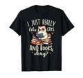 Cats Books Literature Reading Book T-Shirt - Aesthetic Graphic Men Women - T-Shirt, Sweatshirt, Hoodie