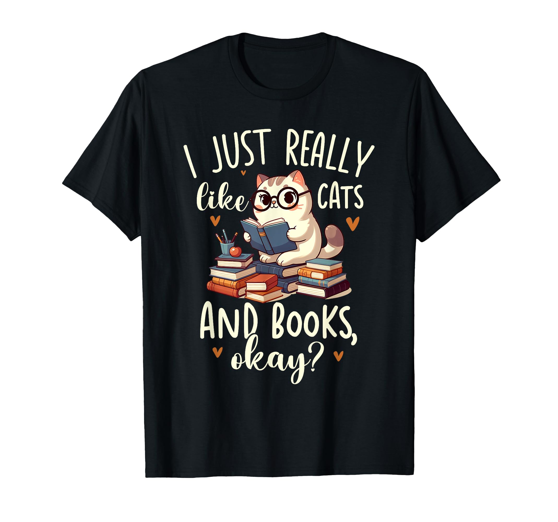 Cats Books Literature Reading Book T-Shirt - Aesthetic Graphic Men Women - T-Shirt, Sweatshirt, Hoodie