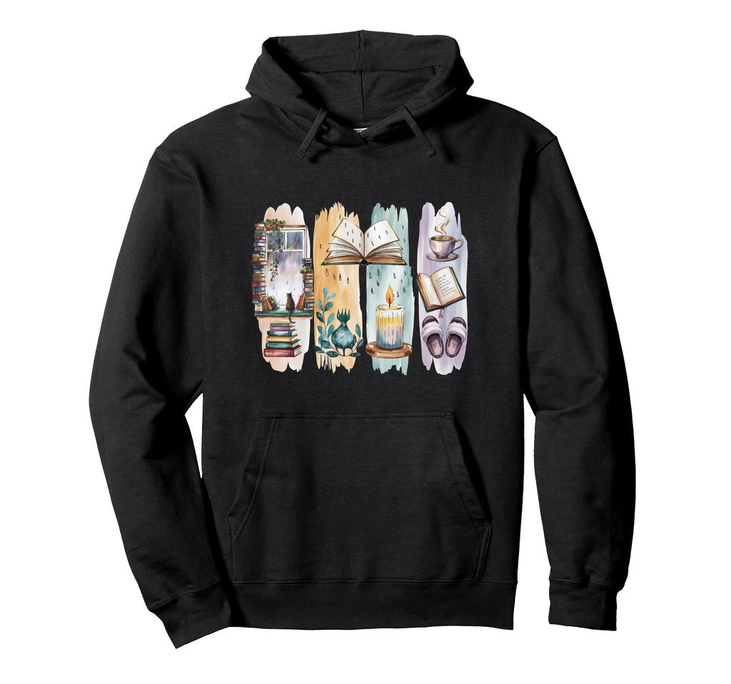 Homebody Book Lover Cozy Cats Hoodie - Fun Novelty Design for Adults - T-Shirt, Sweatshirt, Hoodie