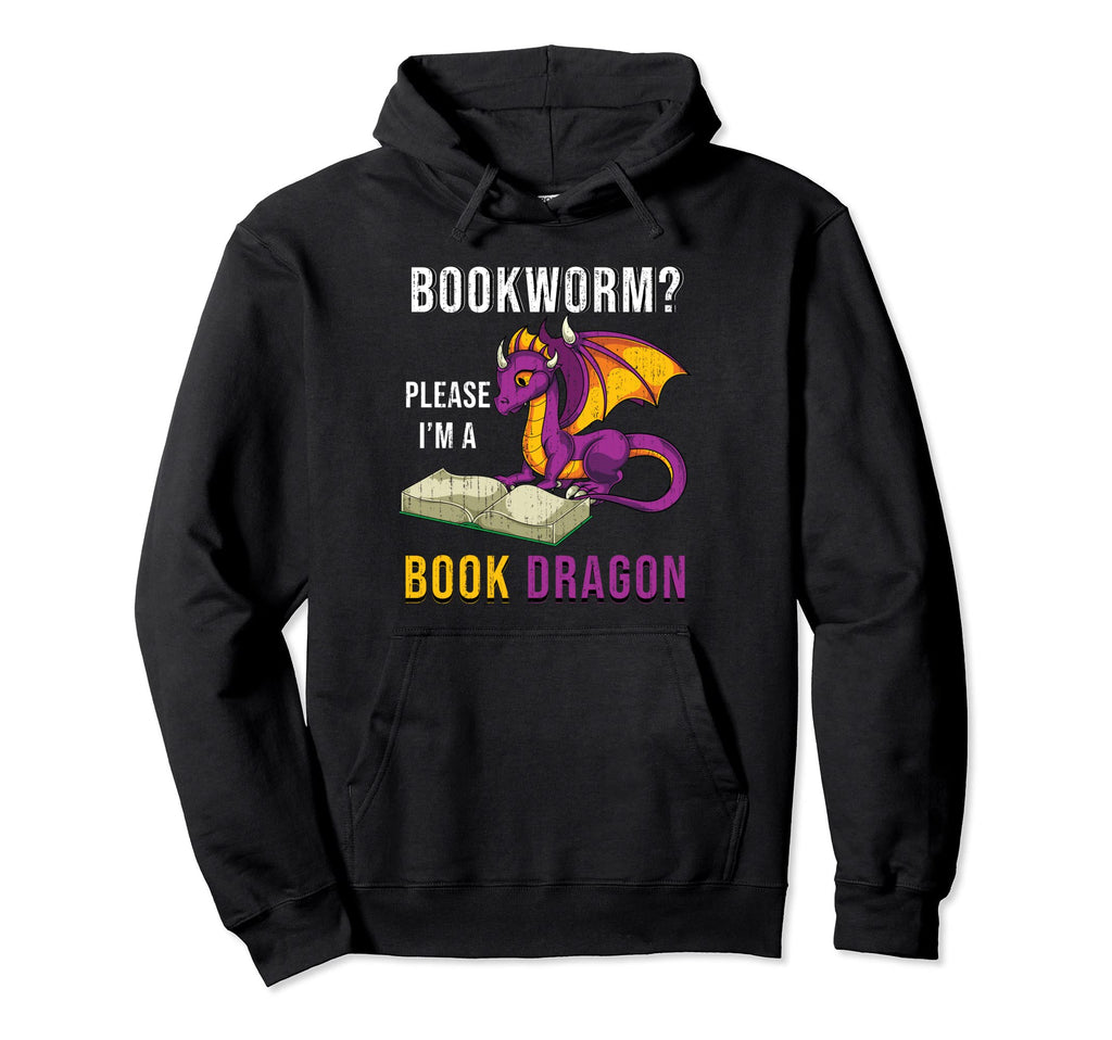 Bookworm Funny Librarian Fantasy Hoodie - Minimalist Print for Adults - T-Shirt, Sweatshirt, Hoodie