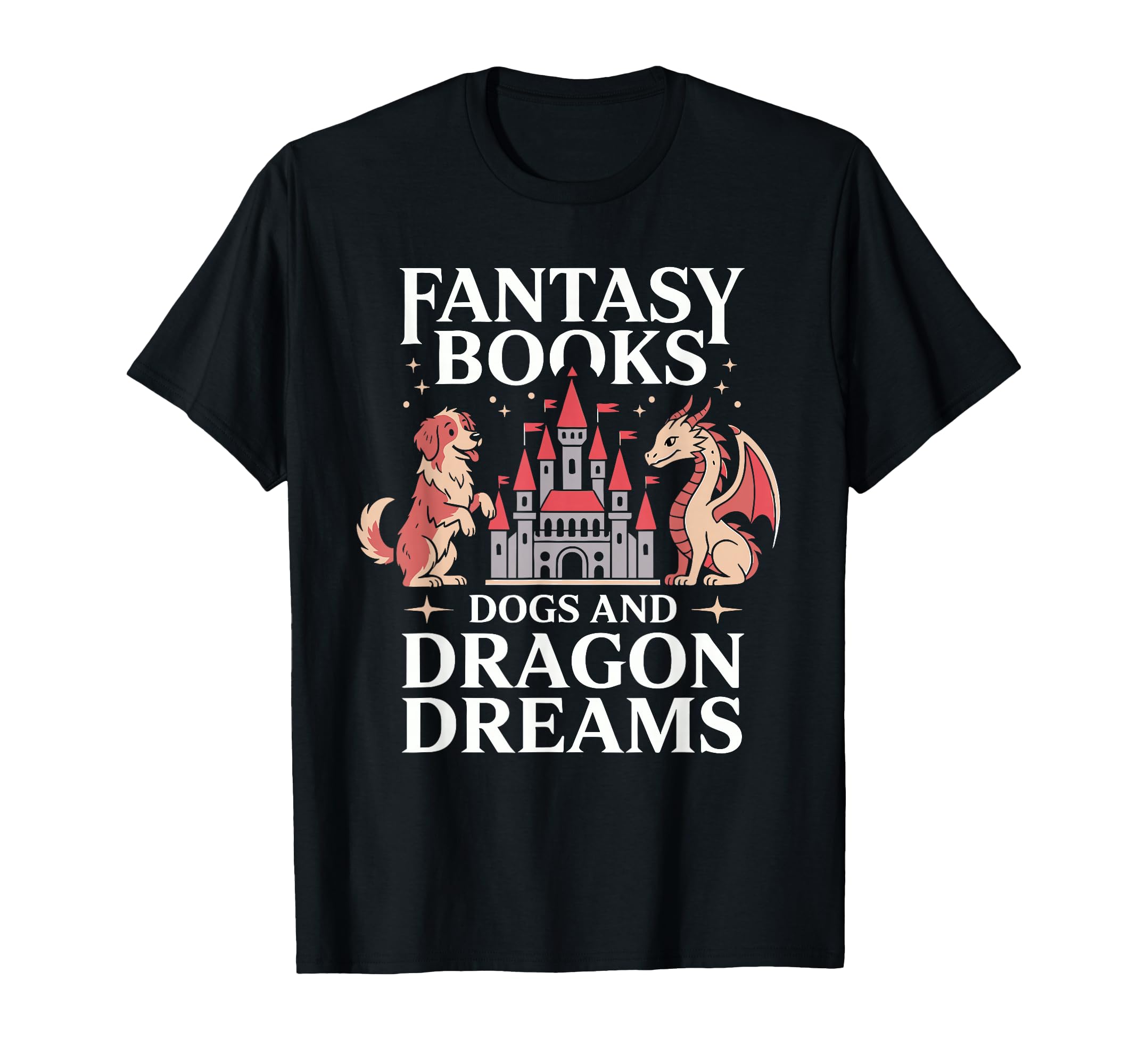 Fantasy Book Dogs And Dragon Dreams Bookish T-Shirt - Graphic Print Unisex - T-Shirt, Sweatshirt, Hoodie
