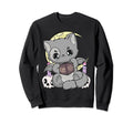 Pastel Goth Book Lover Cat Yami Sweatshirt - Novelty Apparel Men Women - T-Shirt, Sweatshirt, Hoodie