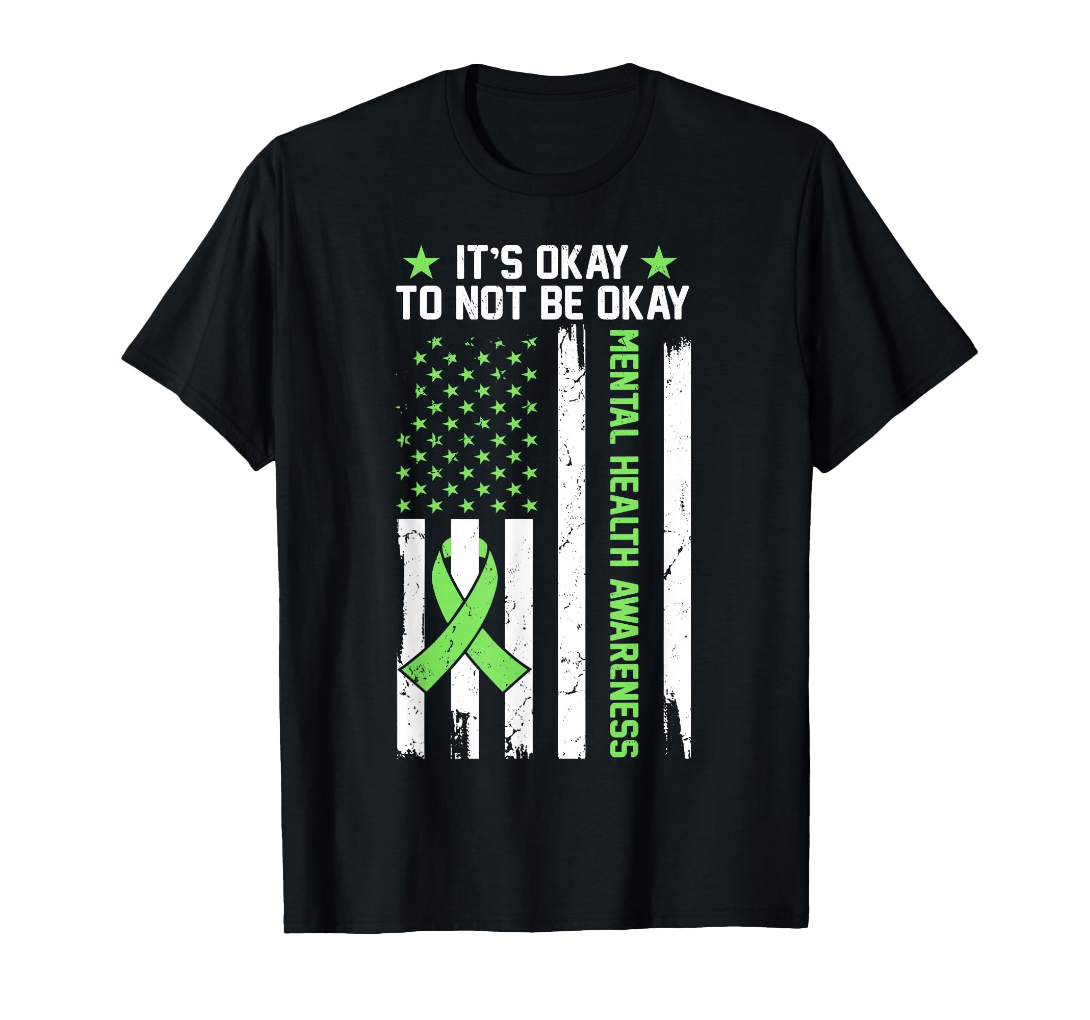 Its Okay To Not Be Okay Usa Flag T-Shirt - Custom Art Print Men Women - T-Shirt, Sweatshirt, Hoodie