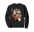 Zzz Library Cartoon Reader Owl Sweatshirt - Casual Everyday Wear Unisex - T-Shirt, Sweatshirt, Hoodie