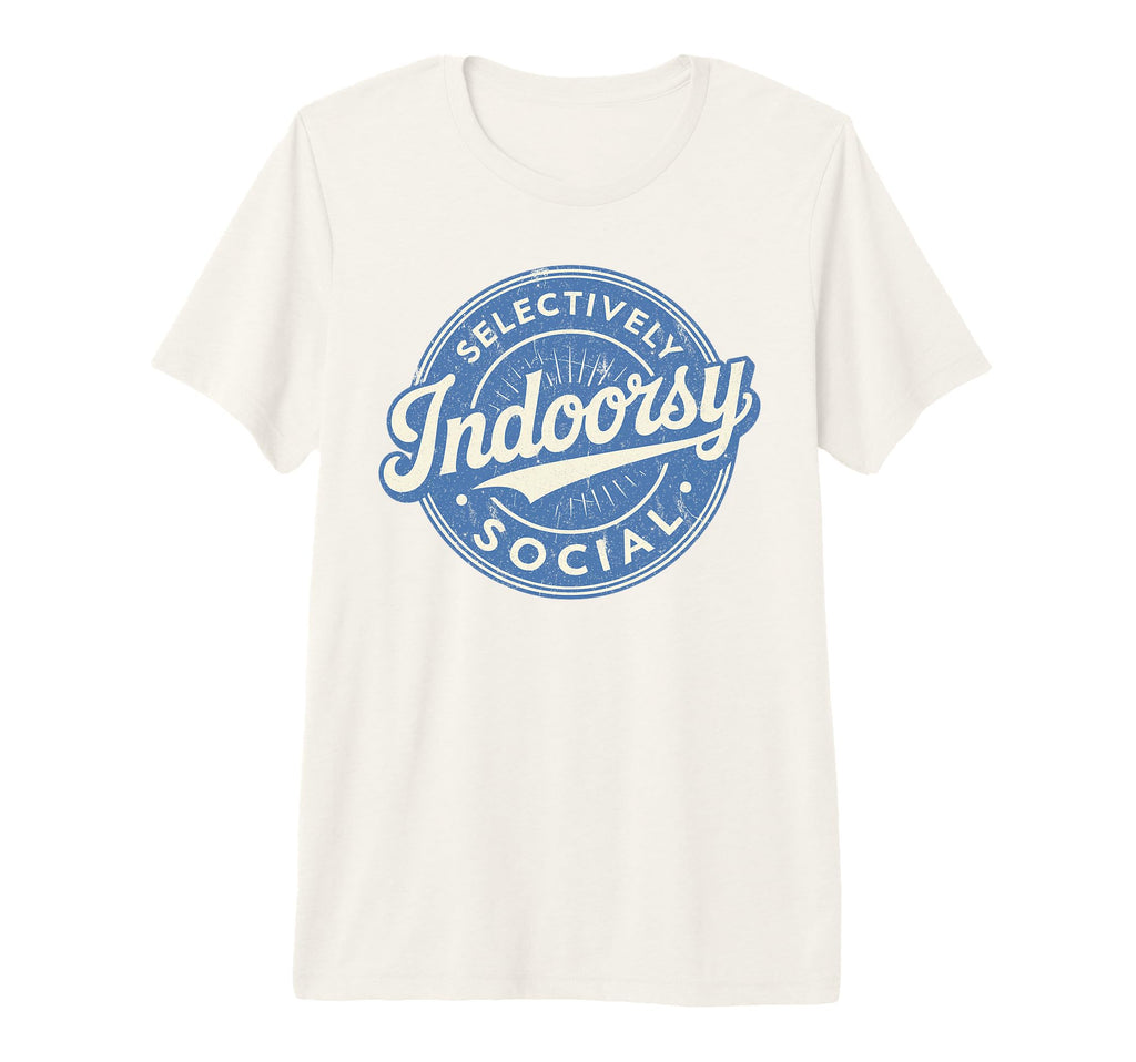 Badge Introvert Indoorsy Selectively T-Shirt - Trendy Graphic Unisex - T-Shirt, Sweatshirt, Hoodie