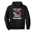 Just Who Loves Books Dragons Hoodie - Trendy Graphic for Adults - T-Shirt, Sweatshirt, Hoodie