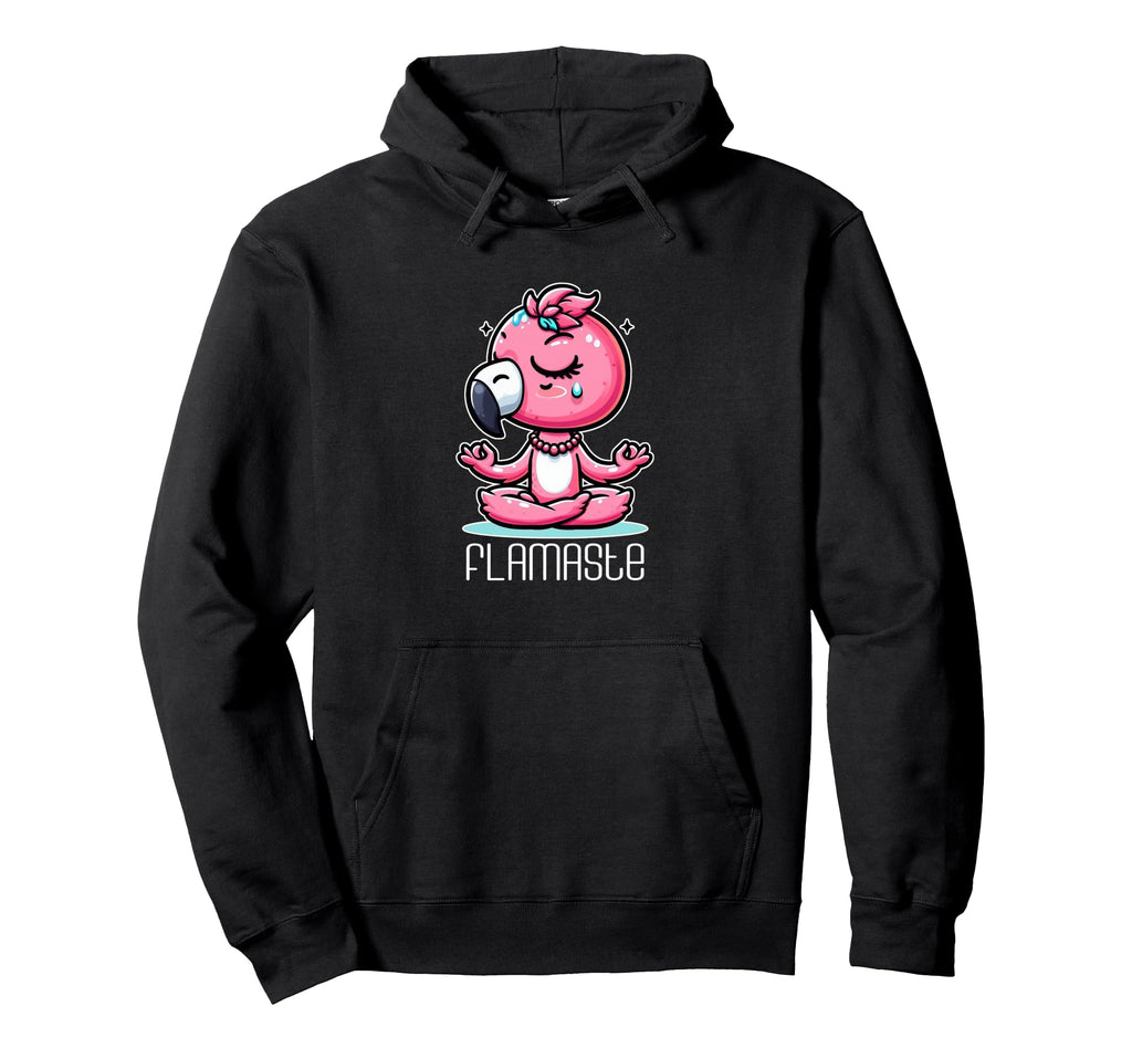 Flamaste Funny Flamingo Yoga Meditation Hoodie - Unique Graphic Men Women - T-Shirt, Sweatshirt, Hoodie