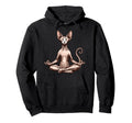 Meditation Sphynx Hairless Cat Yoga Hoodie - Aesthetic Graphic for Adults - T-Shirt, Sweatshirt, Hoodie
