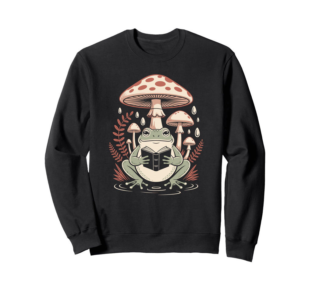 Whimsical Toad Enjoying Literature Sweatshirt - Trendy Graphic Men Women - T-Shirt, Sweatshirt, Hoodie
