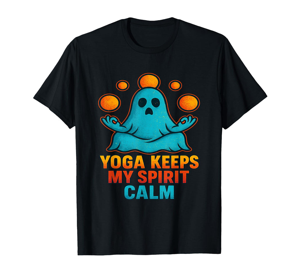 Yoga Spirit Calm Funny Ghost T-Shirt - Minimalist Print for Adults - T-Shirt, Sweatshirt, Hoodie