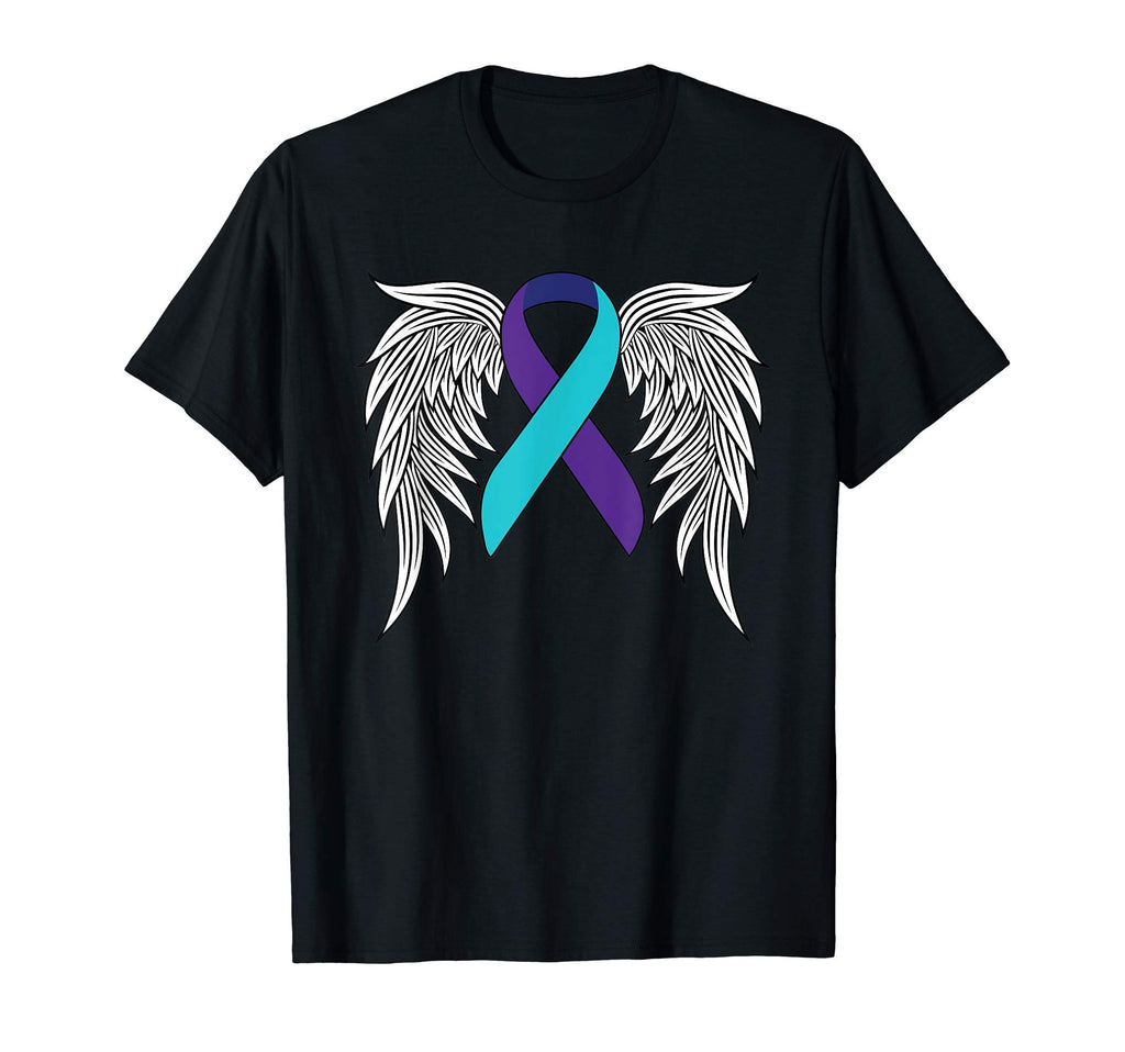 Ribbon Angel Wings Suicide Awareness T-Shirt - Graphic Print for Adults - T-Shirt, Sweatshirt, Hoodie