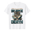 Cat Reading Book Requests Silence While T-Shirt - Graphic Print Men Women - T-Shirt, Sweatshirt, Hoodie