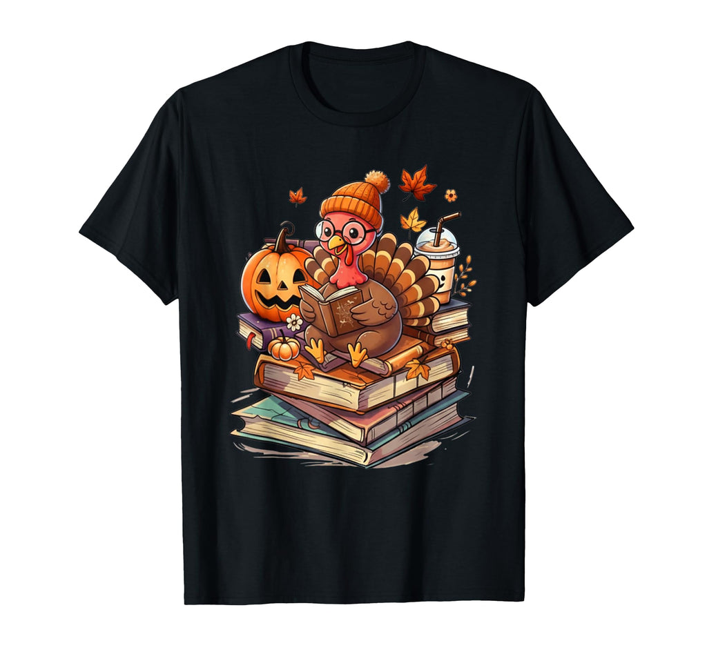 Funny Reading Turkey Fall Books Autumn T-Shirt - Novelty Apparel Men Women - T-Shirt, Sweatshirt, Hoodie