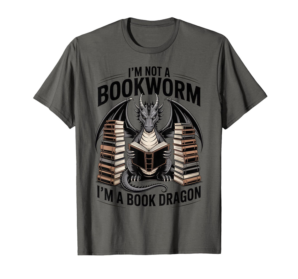 Im Not Bookworm Im Book Dragon Reader T-Shirt - Trendy Graphic for Adults - T-Shirt, Sweatshirt, Hoodie