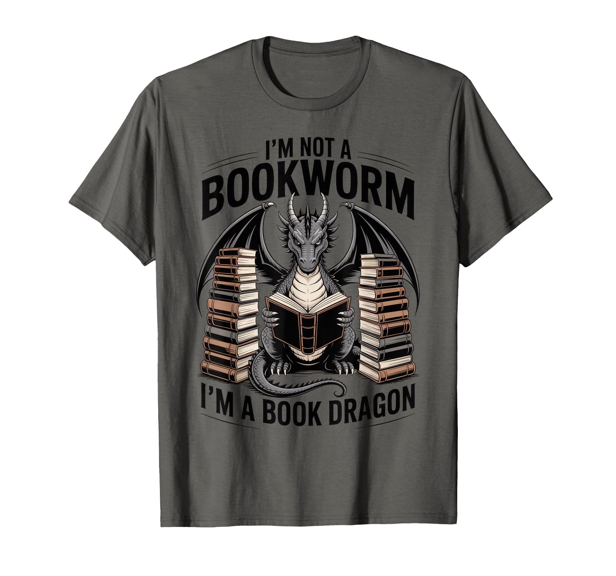 Im Not Bookworm Im Book Dragon Reader T-Shirt - Trendy Graphic for Adults - T-Shirt, Sweatshirt, Hoodie