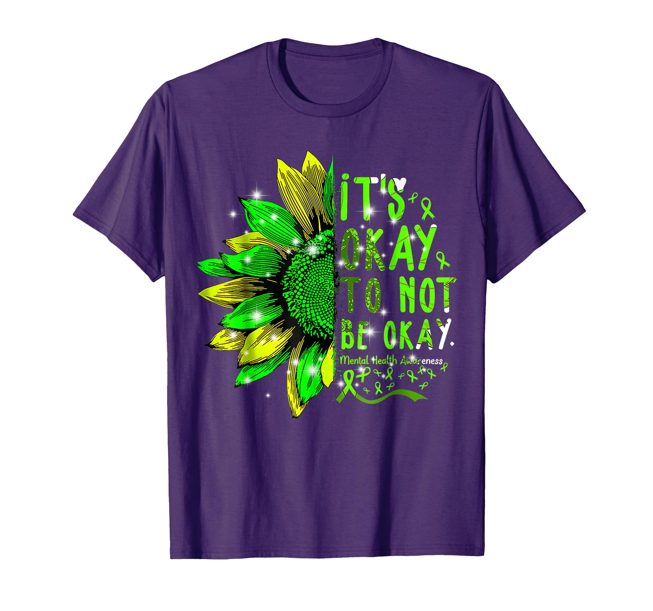 Sunflower Its Okay To Not Be Ok Mental T-Shirt - Unique Graphic Men Women - T-Shirt, Sweatshirt, Hoodie
