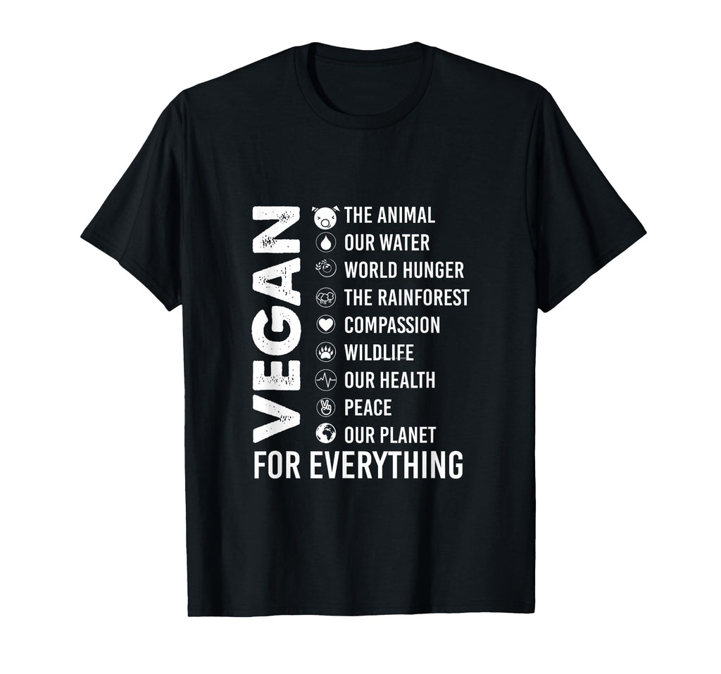 Vegan Everything Animal Lover World T-Shirt - Custom Art Print Unisex - T-Shirt, Sweatshirt, Hoodie