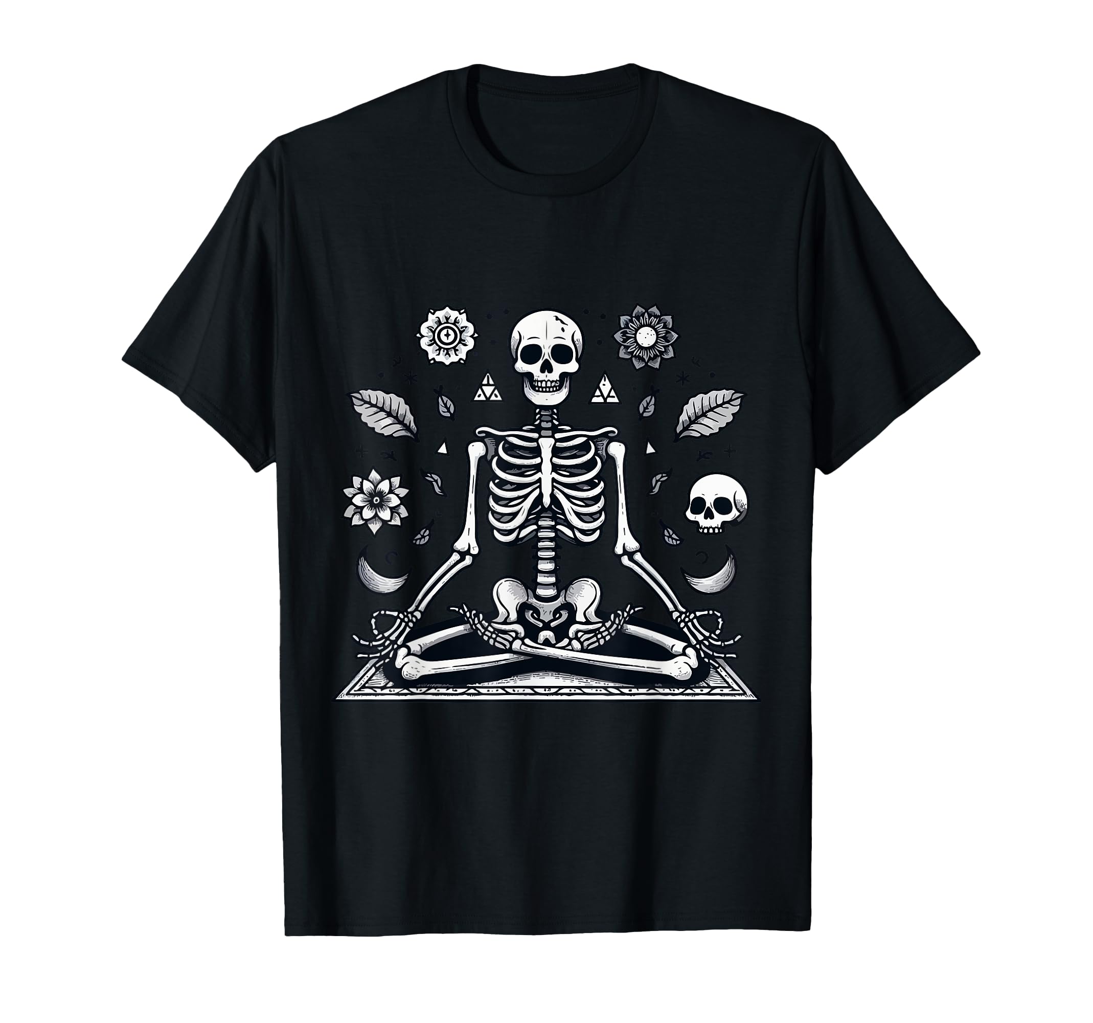 Meditation Skeleton Yoga Pose T-Shirt - Minimalist Print Men Women - T-Shirt, Sweatshirt, Hoodie