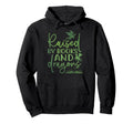 Raised Books And Dragons Fantasy Book Hoodie - Minimalist Print Unisex - T-Shirt, Sweatshirt, Hoodie