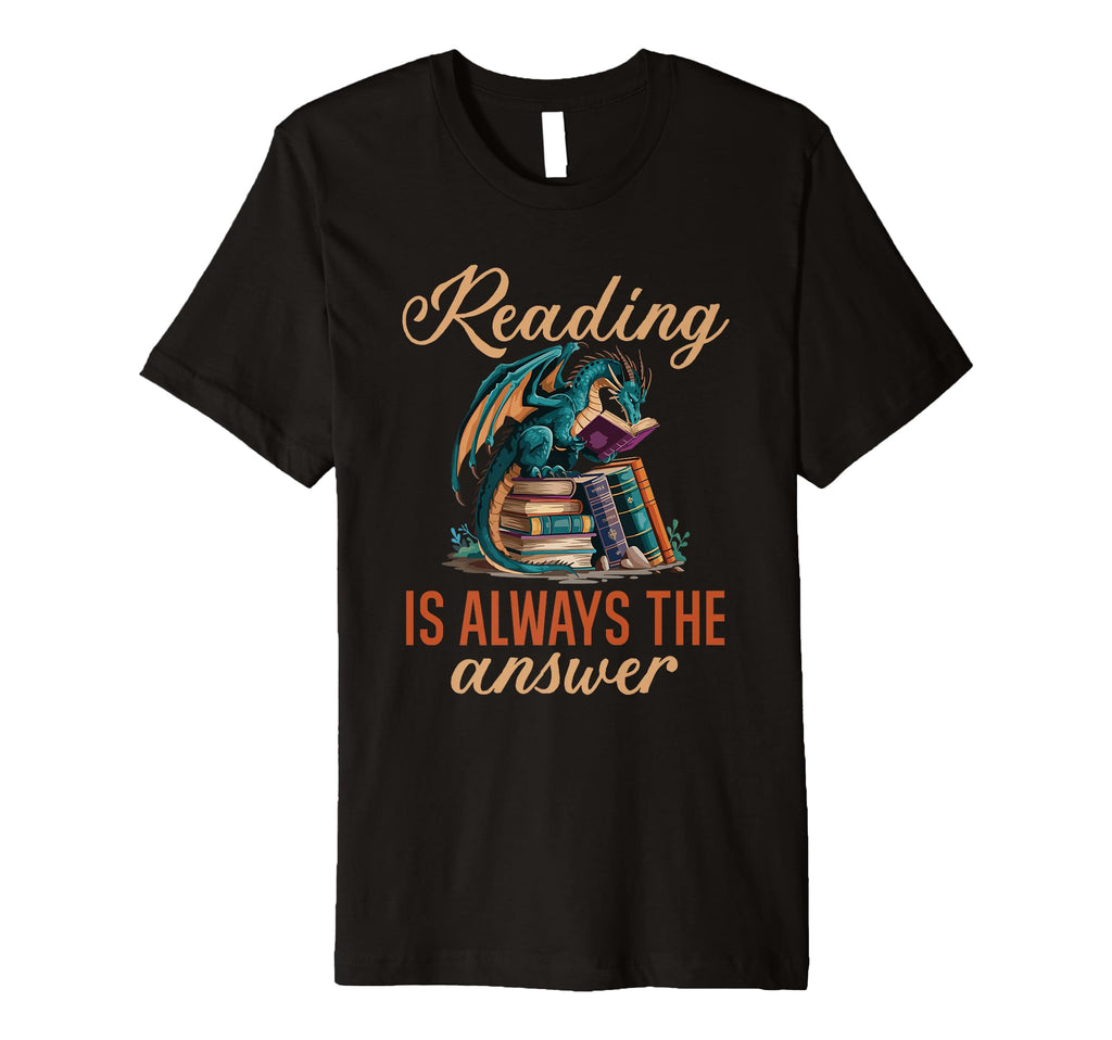 Dragon Reading Is Always Answer T-Shirt - Aesthetic Graphic Men Women - T-Shirt, Sweatshirt, Hoodie